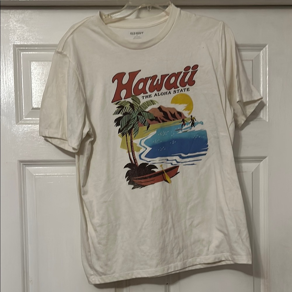 Cream Graphic Hawaii T-Shirt